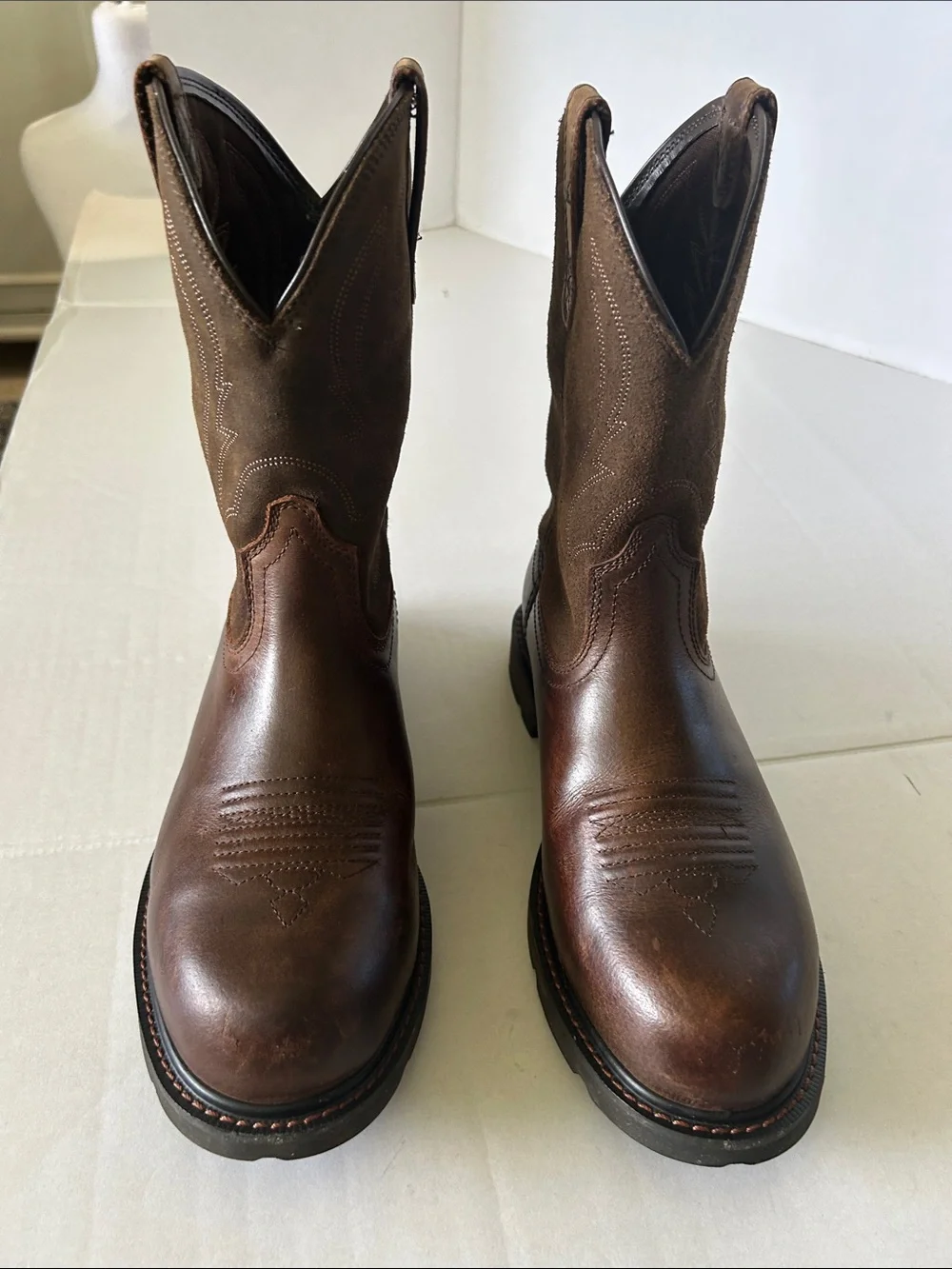 ARIAT GROUNDBREAKING STEEL TOE PULL-ON WORK BOOTS SIZE 8.5 EE